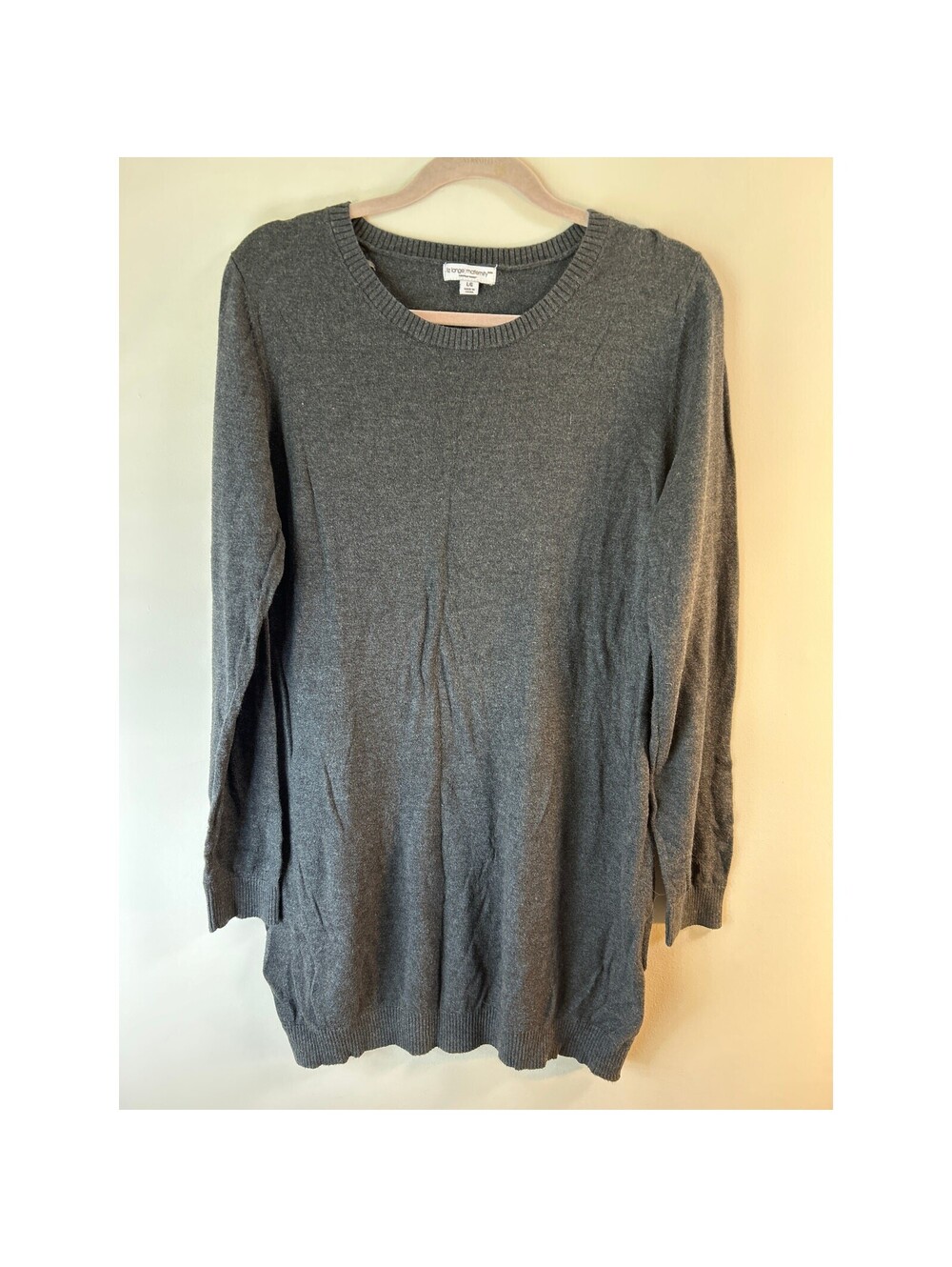 Liz Lange Maternity for Target Sweater Tunic Womens L Gray Long Sleeve